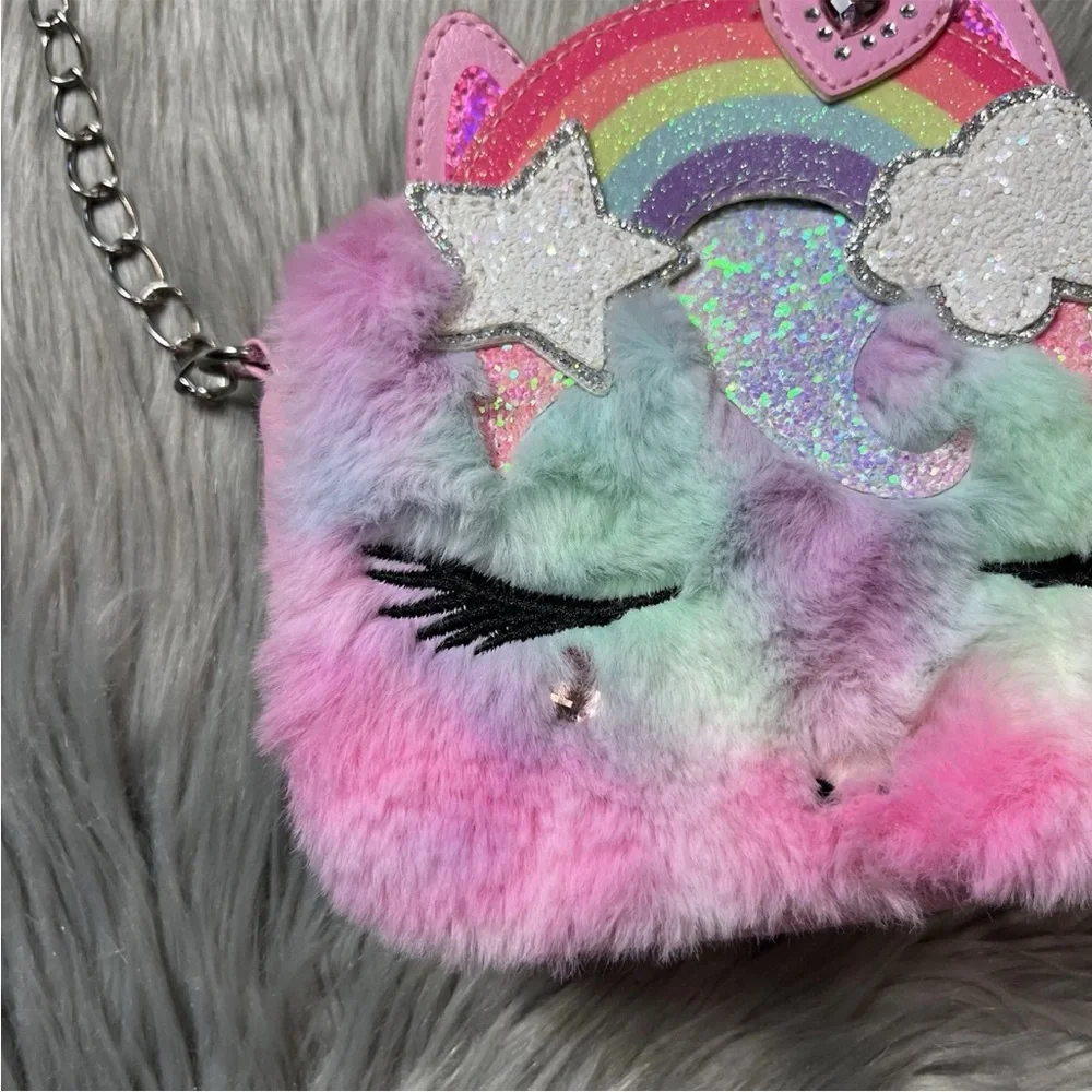 Girls Miss Gwen’s OMG Accessories Rainbow Glitter Unicorn Pink Purse